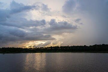 Serene Sunset Over Weston Wetland, Sabah, Malaysia
