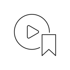 Bookmark video icon design isolated on white background. Vector illustration