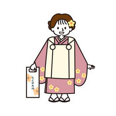 七五三　着物を着た女の子