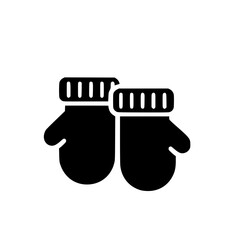 Baby Mittens Silhouette Icon – Minimalist Black SVG Clipart
