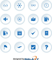 set of blue web icons