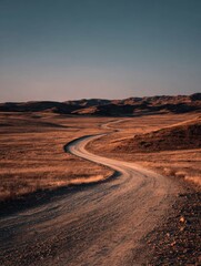 Fototapeta premium Winding Road Through Golden Fields