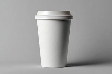 Blank white disposable coffee cup