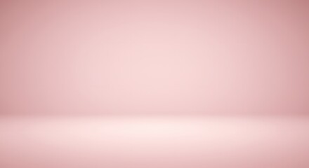Fototapeta premium Pink studio backdrop with a seamless transition between the wall and floor softly lit