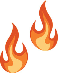 Fiery orange flames blaze, a hot symbol of burning power, a vector illustration of a dangerous campfire design