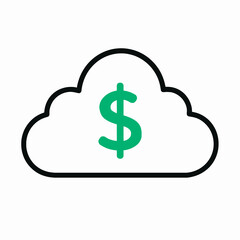 Cloud Finance Icon &ndash; Online Money Concept