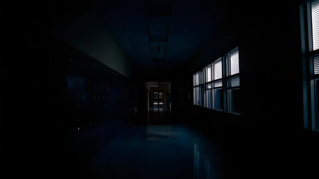 静寂の学校の廊下１
