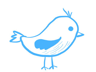 bird,A set of summer illustrations, cute hand drawn stickers	