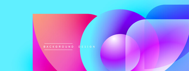 Vibrant abstract background. Overlapping circles create dynamic color gradients. Modern design elements suggest fluidity, innovation.