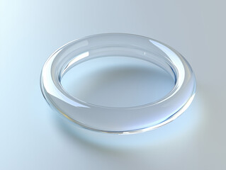 Clear contraceptive ring on glossy light surface
