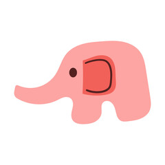 Cute cartoon animal. Elephant character isolated on white background. Stuffed toy for baby .