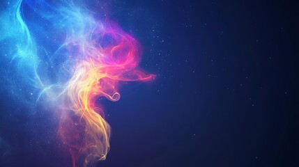 Abstract swirling colours on dark background