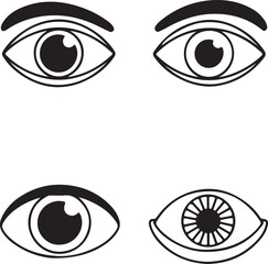 Obraz premium Black and white eye silhouettes iris