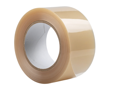 Ultra realistic roll of transparent adhesive tape, isolated on a transparent background