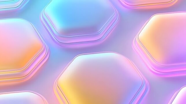 Abstract pattern of hexagonal shapes with vibrant, pastel colors