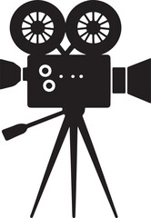 Obraz premium Vintage film camera silhouette movie
