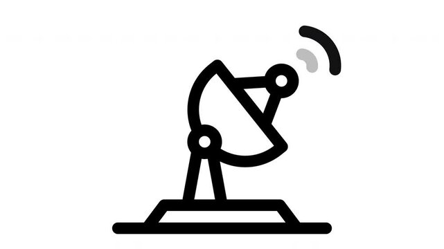 satellite dish minimalist line animation