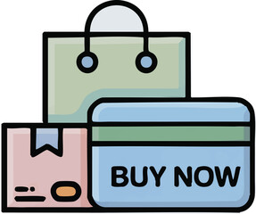  Flat vector buy now icon.