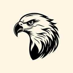 Bold eagle head vector with tribal lines, patriotic logos, aggressive sports mascots. Symbol of freedom n power, usa logo design n sticker graphic, hawk, eagle, head, bird, predator, fierce animal