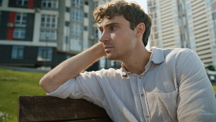 Caucasian man scratch head problems guy businessman business male difficulties thoughtful pensive...