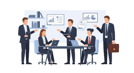 Business Team Meeting Discussing Strategy and Analysis.
