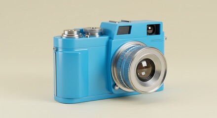 Blue Vintage Camera