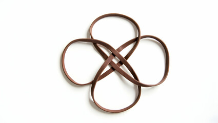 Naklejka premium Symbol A cross mark crafted from rubber bands, styled in a looped concept, viewed in looped layout on white background (2)
