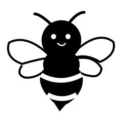 bee silhouette icon design template	