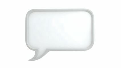 Naklejka premium Symbol A speech bubble crafted from frosted glass, styled in a frosted format, displayed in angled view on a white background (7)