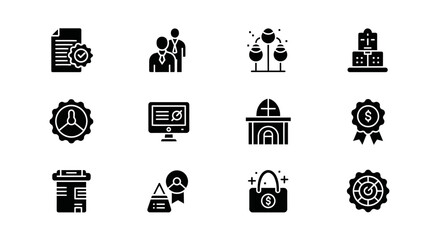 Approved Document with Checkmark and Cogwheel Icon.