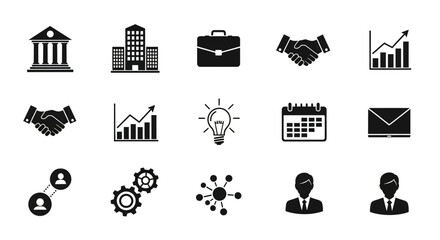 Collection of Business and Finance Icon Set.