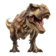 Fototapeta premium Detailed Close-Up of a Roaring Tyrannosaurus Rex in a Natural Environment Showing Powerful Features and Lifelike Texture