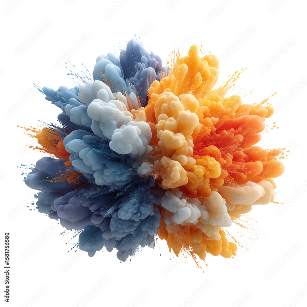 Poster vibrant explosion of colorful smoke and clouds in dynamic motion captured in high resolution for cre