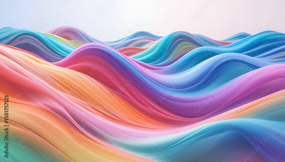 Poster gentle waves of blended vibrant colors create a smooth and flowing gradient design, perfect for addi