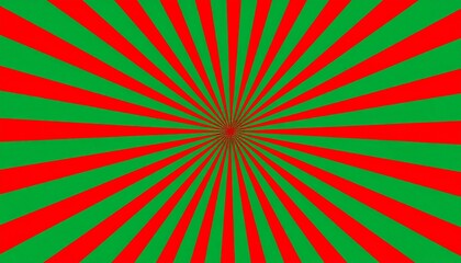 Obraz premium Abstract, colorful, radial pattern with alternating red and green stripes radiating outwards.