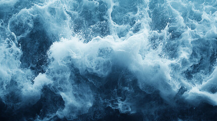 Fototapeta premium Ocean waves' frothy, foamy texture