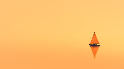 Fototapeta premium Sailboat on calm water at sunset