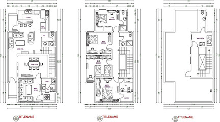vector sketch illustration silhouette design site plan layout modern minimalist townhouse with interior furniture