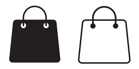 Shopping bag icon. Paper bag icon shoping bag icon black color editable. shoping bag symbol Flat vector sign isolated on white background