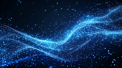 Abstract digital wave of particles