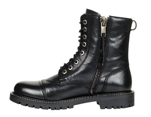 Black Leather Boot Product Shot