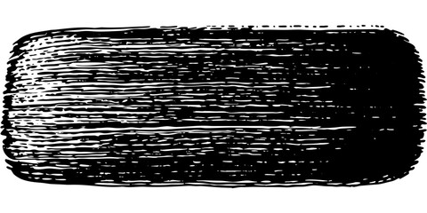 Hand Drawn Brush Stroke Rectangle in Black and White Perfect for Textures and Backgrounds with a Rough Edge Look