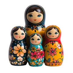 Floral Matryoshka Dolls Illustration