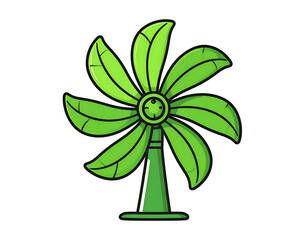 Green Leaf Fan Illustration