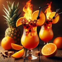297 Rum pineapple juice orange liqueur and grenadine in a hurric