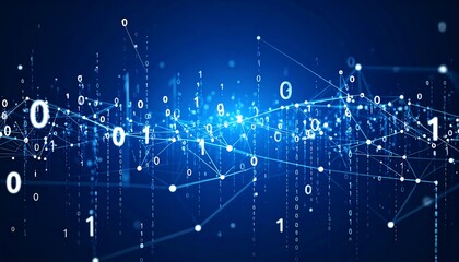 Abstract digital network of binary code