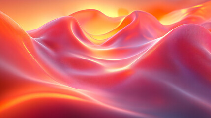 Obraz premium Abstract, vibrant, flowing, wavy forms in warm, glowing colors