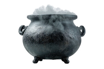 Cauldron with Smoke Isolated on Black
