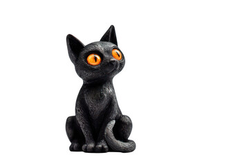 Black Cat Figurine on Black