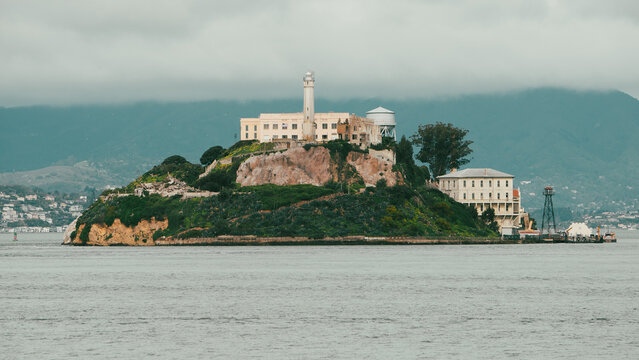 view on the Alcatraz island from Bay Area - Powered by Adobe